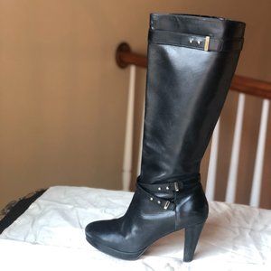 Cole Haan Black Leather Knee-high Boots